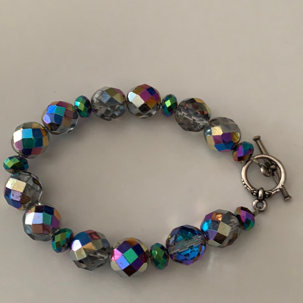 Handmade crystal rainbow colors bracelet